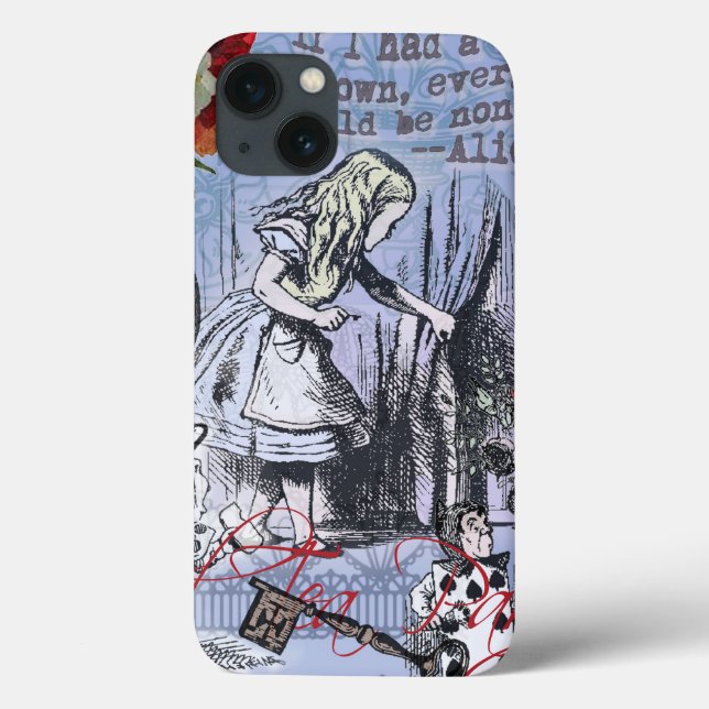 Alice nonsense curtain wonderland - Blue Case-Mate iPhone Case (Back)