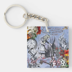 Alice nonsense curtain wonderland - Blue Key Ring