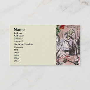 Alice nonsense curtain wonderland business card