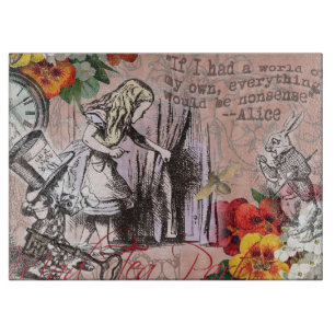 Alice nonsense curtain wonderland classic cutting board