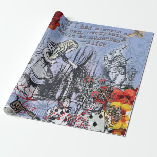 Alice nonsense curtain wonderland classic wrapping paper