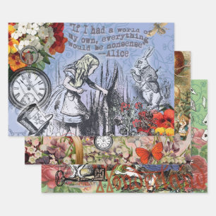 Alice nonsense curtain wonderland classic wrapping paper sheet