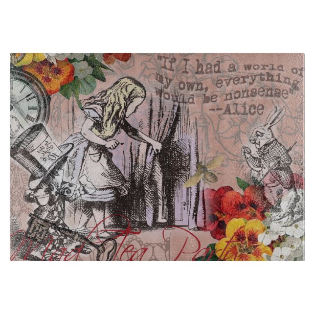 Alice nonsense curtain wonderland cutting board (Front)