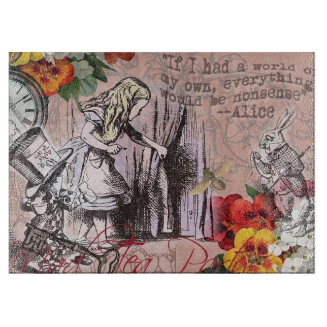 Alice nonsense curtain wonderland cutting board (Front)
