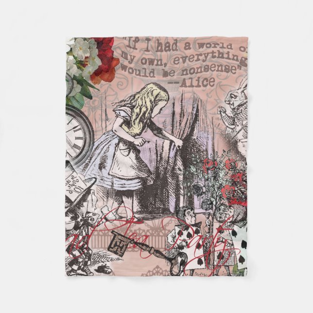 Alice nonsense curtain wonderland fleece blanket (Front)