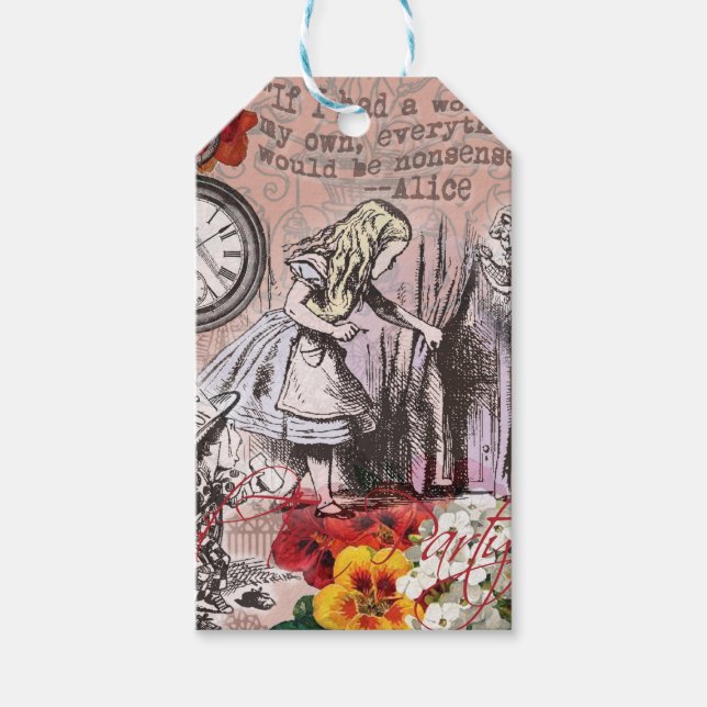 Alice nonsense curtain wonderland gift tags (Front)