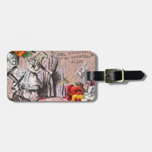 Alice nonsense curtain wonderland luggage tag