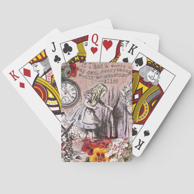 Alice nonsense curtain wonderland playing cards (Back)