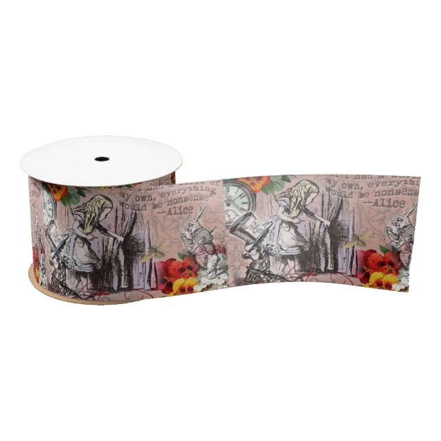 Alice nonsense curtain wonderland satin ribbon (Spool)