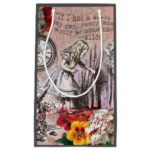 Alice nonsense curtain wonderland small gift bag