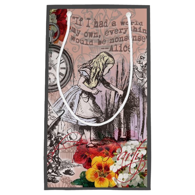Alice nonsense curtain wonderland small gift bag (Front)