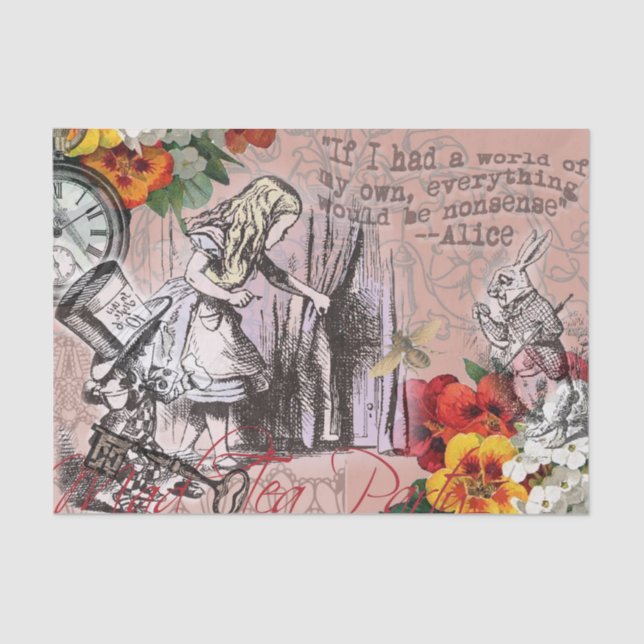 Alice nonsense curtain wonderland tissue paper (Front)