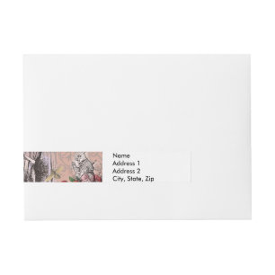 Alice nonsense curtain wonderland wraparound address label