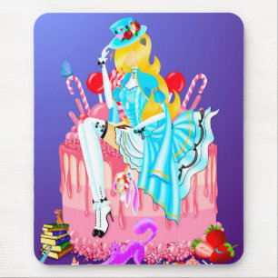 Alice on Birthday Cake  Mouse Mat