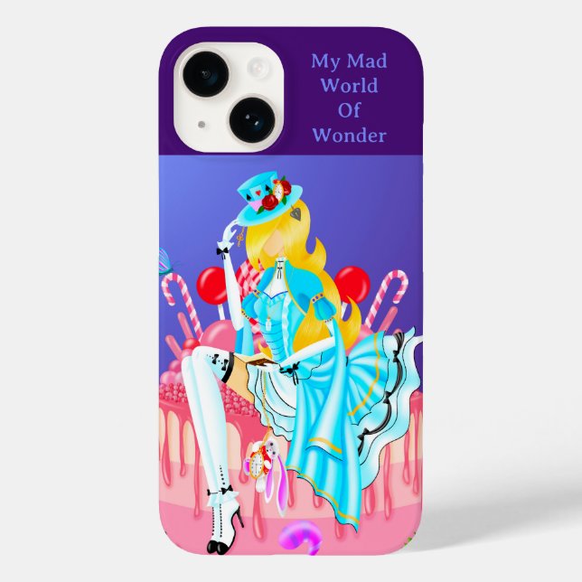 Alice on Birthday Cake wonderland art Case-Mate iPhone Case (Back)