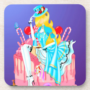 Alice on Birthday Cake - wonderland Coaster