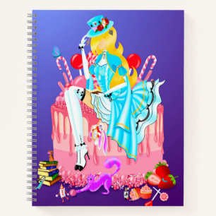 Alice on Birthday Cake wonderland Notebook