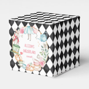 Alice Onederland Mad Tea Party Girl First Birthday Favour Box