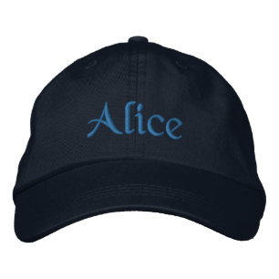 Alice Personalised Embroidered Baseball Cap Blue