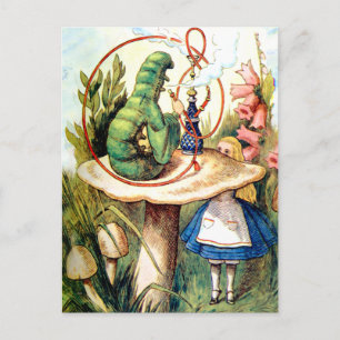 Alice Seeks Advice From A Caterpillar Postcard
