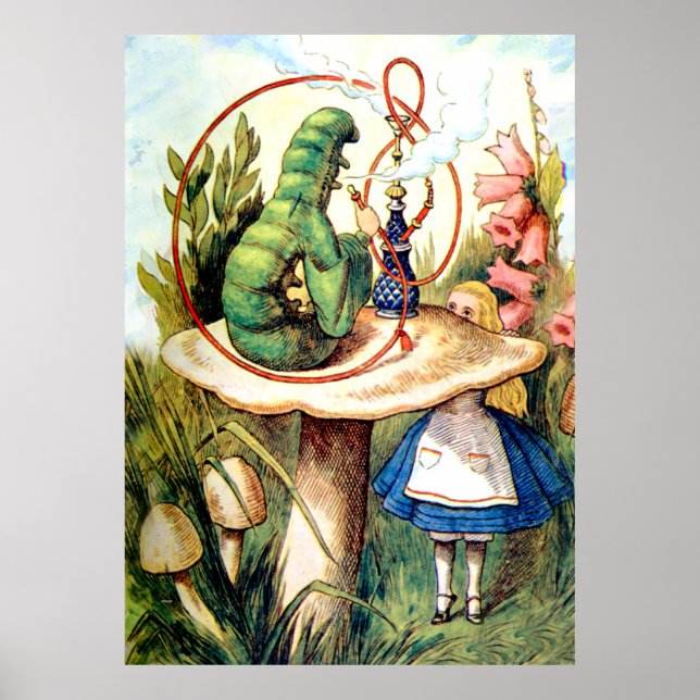 Alice Seeks Advice From a Caterpillar Poster (Front)