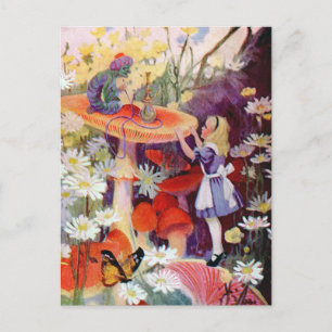 Alice Seeks Advice From the Caterpillar Postcard
