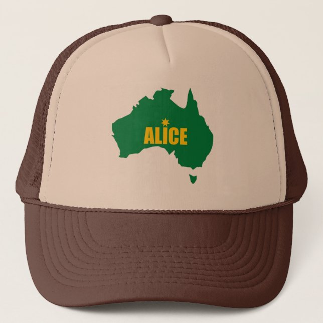 Alice Springs Green and Gold Map Cap (Front)