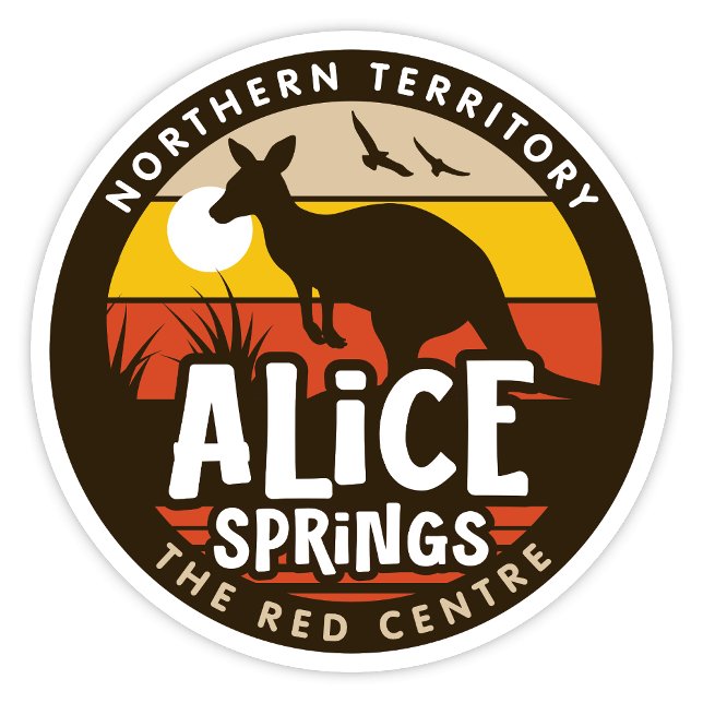 Alice Springs, NT Australia Sticker (Alice Springs, Northern Territory Retro Round Sticker)