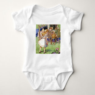 Alice Stumbles Upon The Mad Hatter's Tea Party Baby Bodysuit