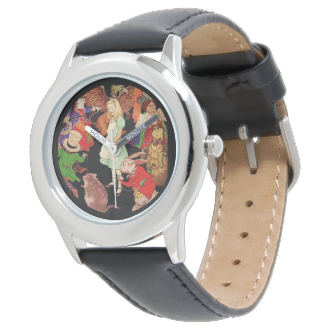 Alice Surrounded By Wonderland Characters Watch (Angled)