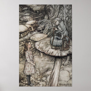 Alice talking to the Caterpillar Small Poster