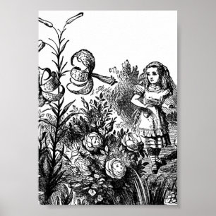 Alice Talks with Garden Flowers Poster