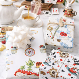 Alice Tea Party design Wrapping Paper Sheet