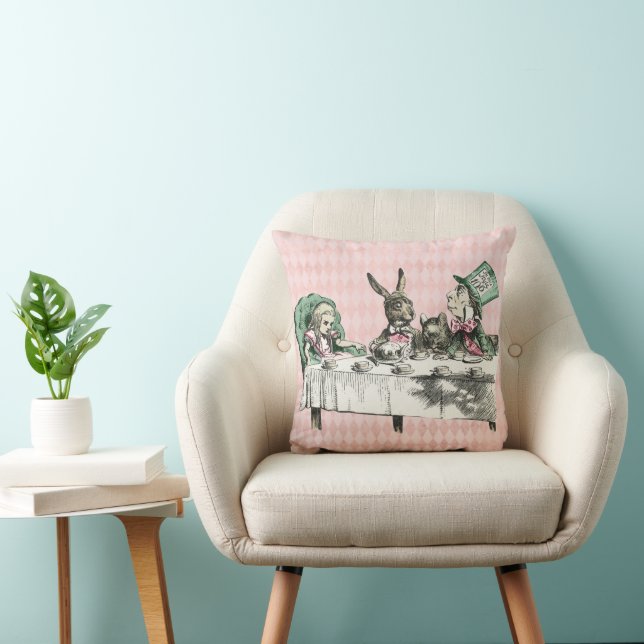 Alice Tea Party Throw Pillow (Chair)