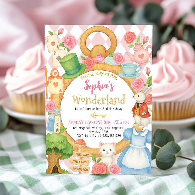 Alice Tea Party Wonderland Birthday Invitation (Creator Uploaded)