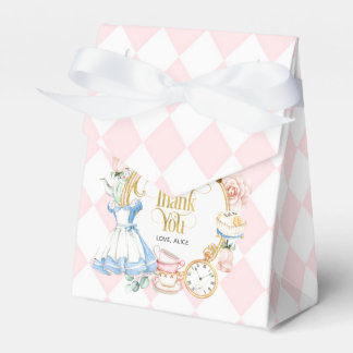 Alice tea party wonderland birthday purple favour box