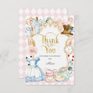 Alice tea party wonderland, birthday thank you car