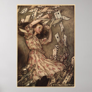 Alice & the Cards by Arthur Rackham Poster