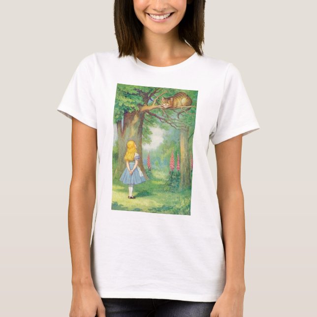 Alice & the Cheshire Cat Colour T-Shirt (Front)