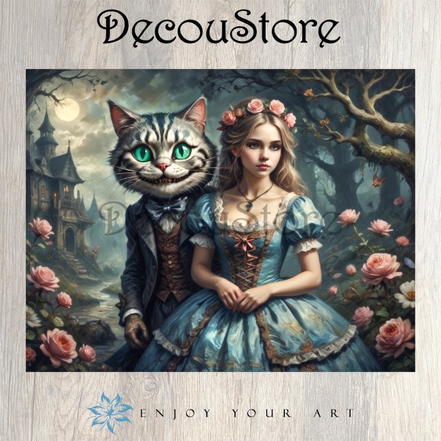 Alice & the Cheshire Cat Decoupage Tissue Paper (Creator Uploaded)