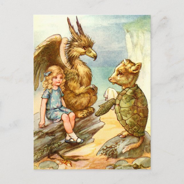 ALICE, THE GRIFFIN AND THE MOCK TURTLE POSTCARD (Front)