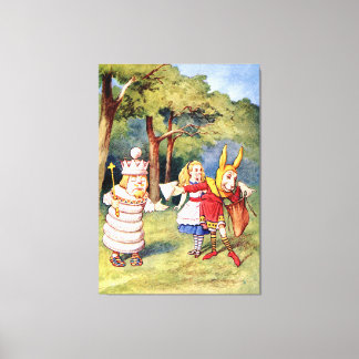 Alice the White King & the Rabbit as Court Jester Canvas Print
