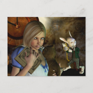 Alice & The White Rabbit Postcard