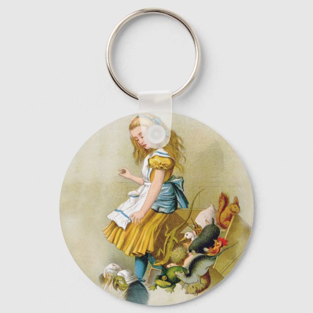 Alice Tips Over Jury Box In Knave of Hearts Trial Key Ring (Front)