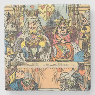 Alice Trial of the Knave of Hearts Vintage Stone Coaster