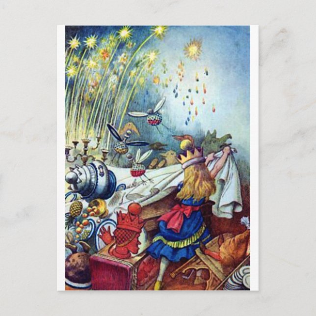Alice Upsets the Table Postcard (Front)