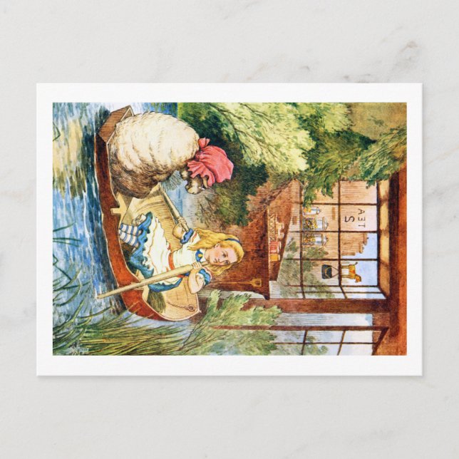 Alice Watched as the Old Woman Turned into a Sheep Postcard (Front)