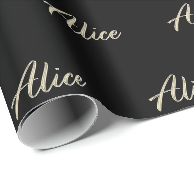 Alice white gold Handwriting Gift Paper (Roll Corner)