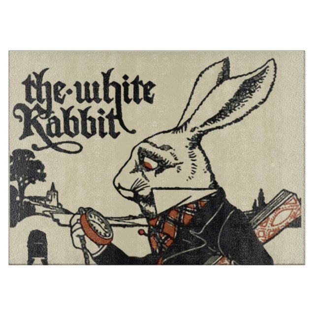Alice White Rabbit Classic Wonderland  Cutting Board (Front)