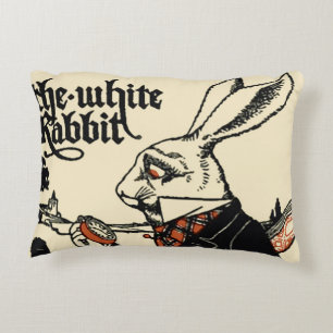 Alice White Rabbit Classic Wonderland  Decorative Cushion